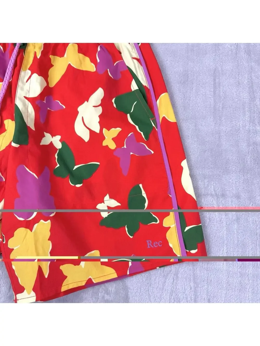 Outdoor Voices Butterfly Print Shorts Colorful Lined Activewear XS Summer NWT
